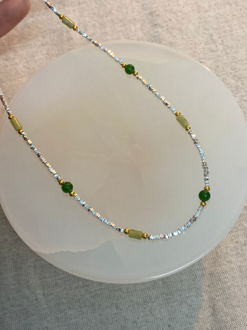 Green jade necklace