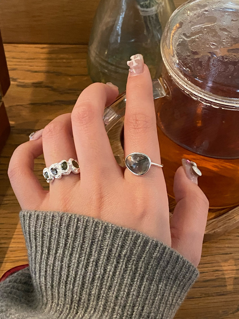 “Darkside” Green Crystal Ring