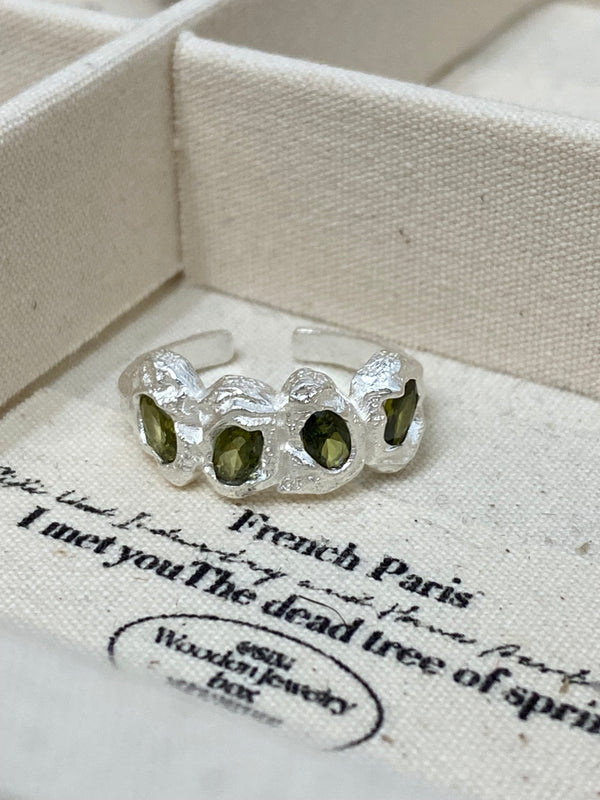 “Darkside” Green Crystal Ring