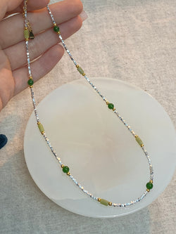 Green jade necklace